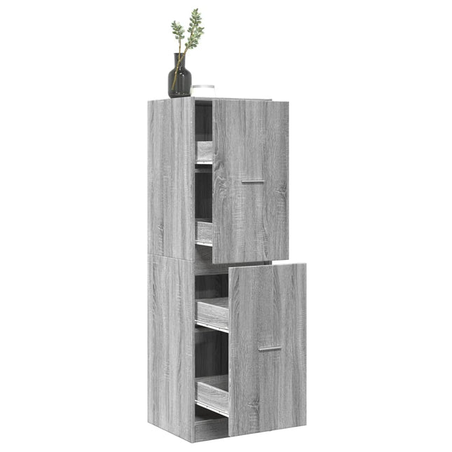 Apothekerskast 40x41x144,5 cm bewerkt hout grijs sonoma eiken