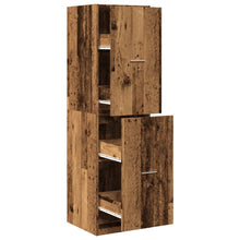 Apothekerskast 40x41x144,5 cm bewerkt hout oud houtkleurig