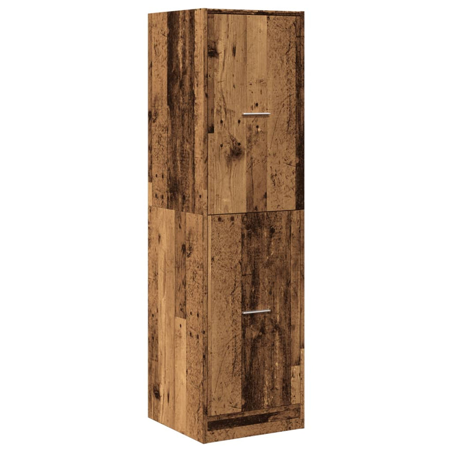 Apothekerskast 40x41x144,5 cm bewerkt hout oud houtkleurig