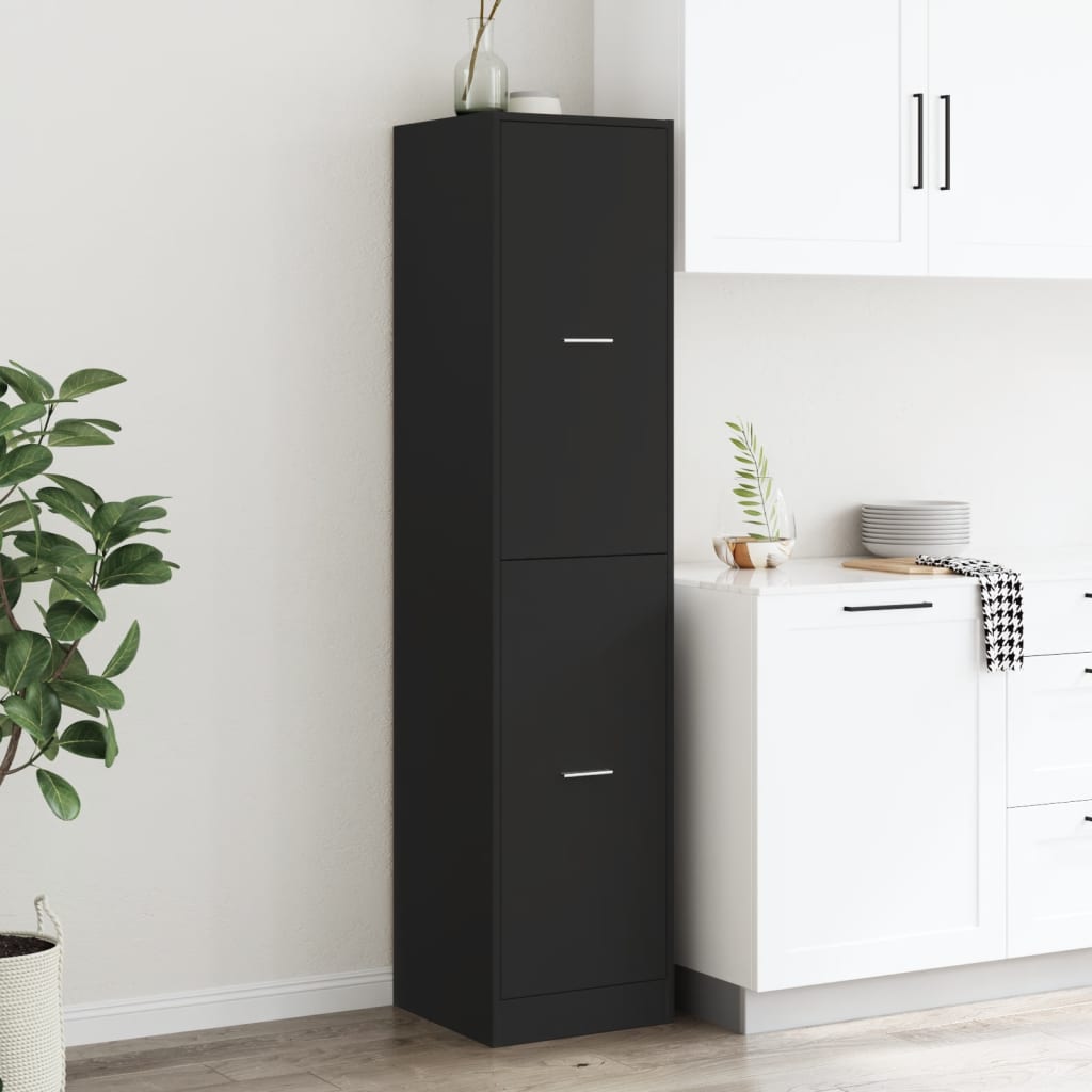 Apothekerskast 40x41x174,5 cm bewerkt hout zwart