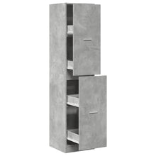 Apothekerskast 40x41x174,5 cm bewerkt hout betongrijs