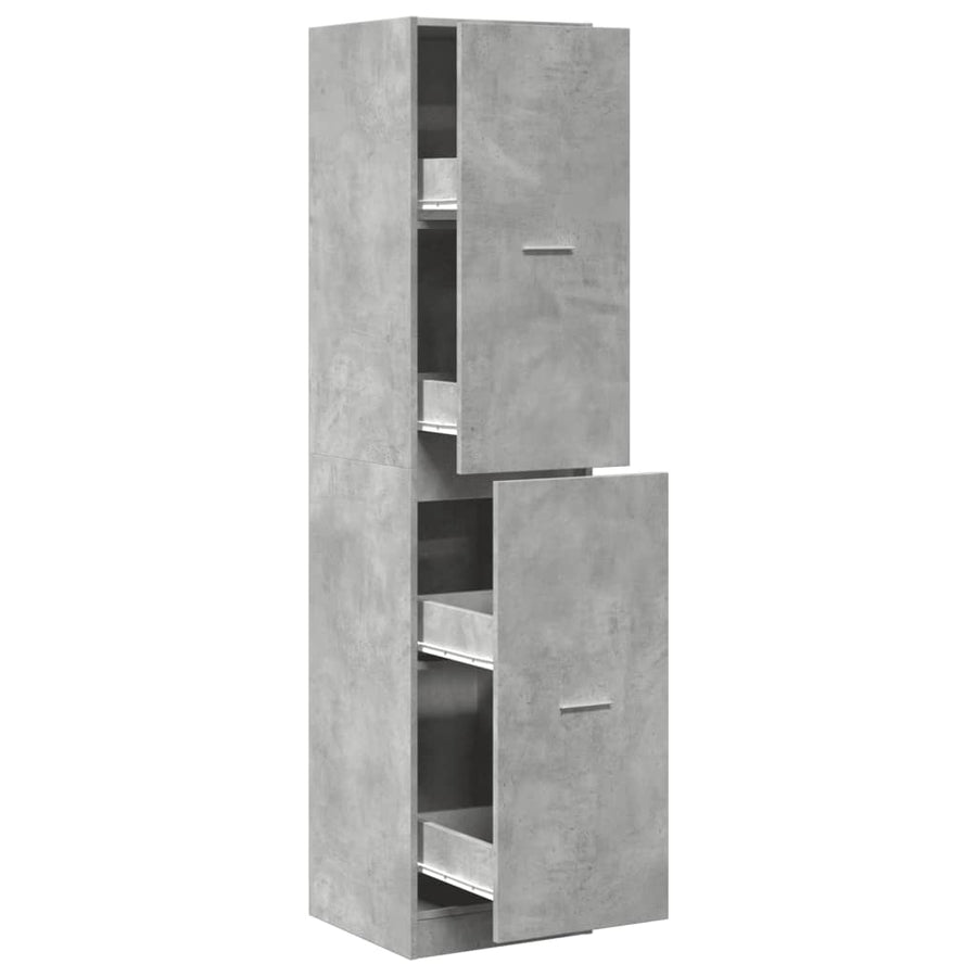 Apothekerskast 40x41x174,5 cm bewerkt hout betongrijs