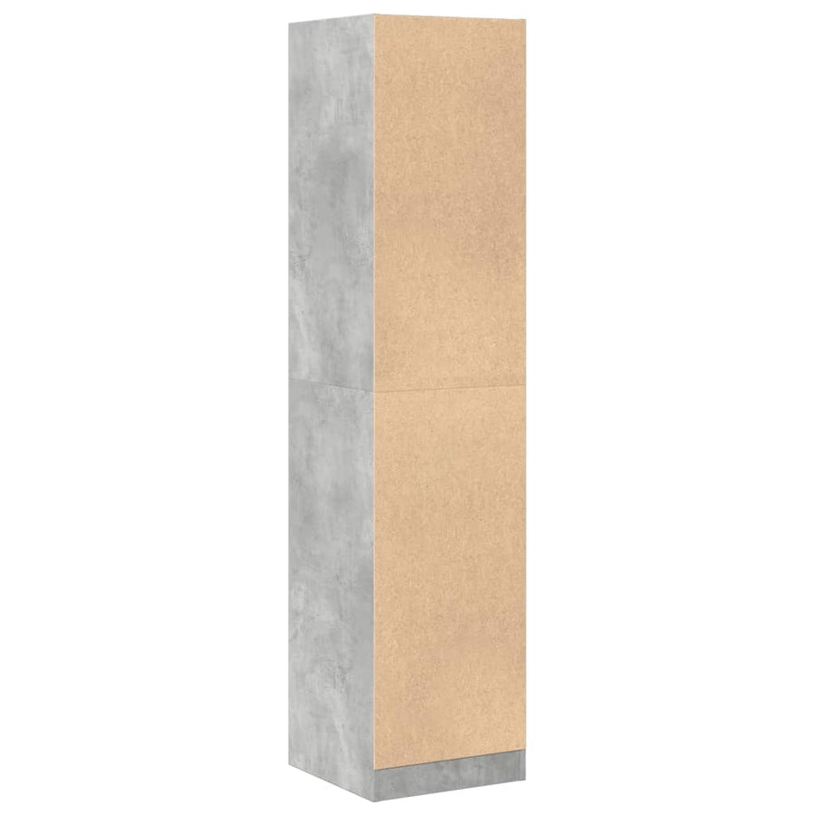 Apothekerskast 40x41x174,5 cm bewerkt hout betongrijs