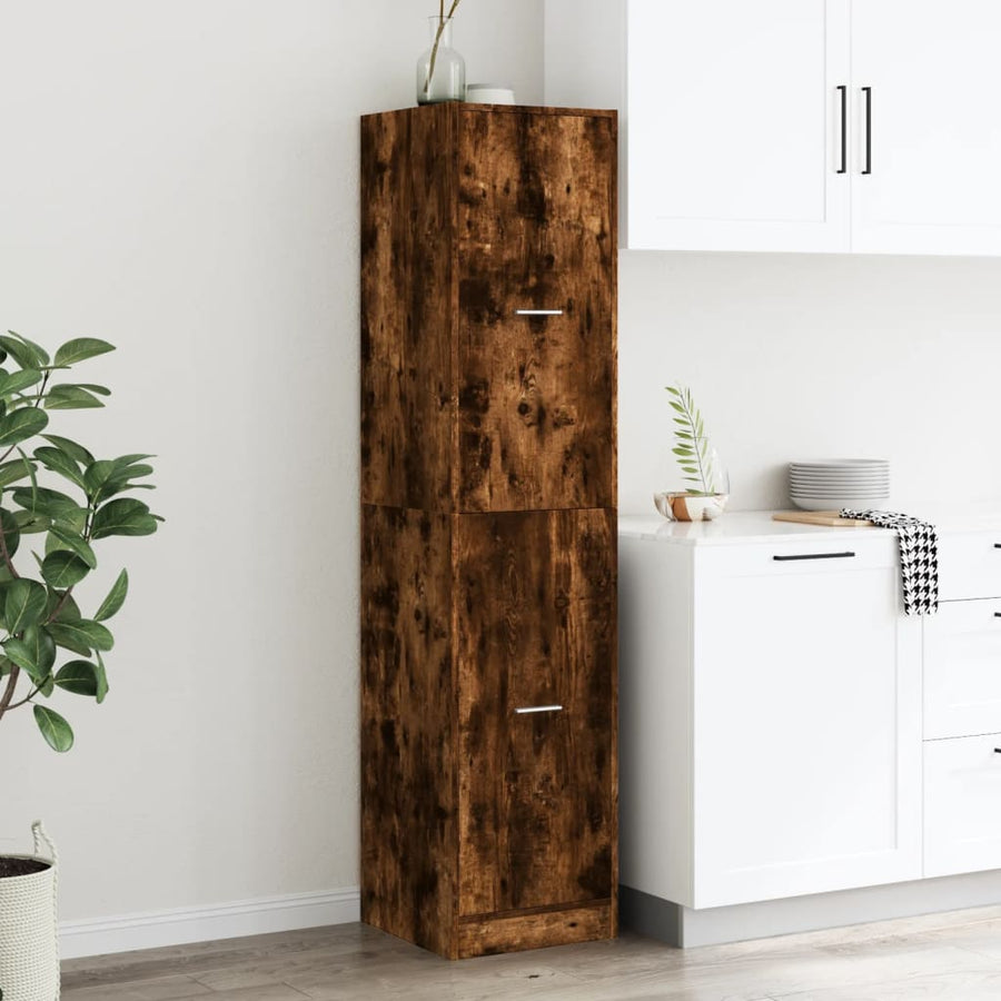 Apothekerskast 40x41x174,5 cm bewerkt hout gerookt eikenkleurig