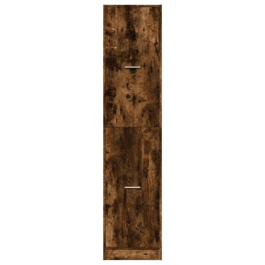 Apothekerskast 40x41x174,5 cm bewerkt hout gerookt eikenkleurig