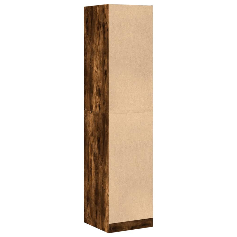 Apothekerskast 40x41x174,5 cm bewerkt hout gerookt eikenkleurig