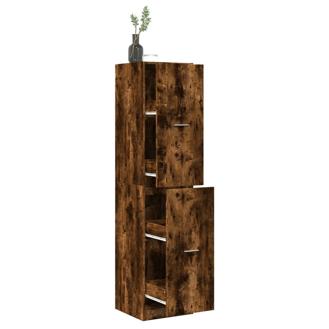 Apothekerskast 40x41x174,5 cm bewerkt hout gerookt eikenkleurig