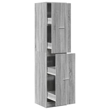 Apothekerskast 40x41x174,5 cm bewerkt hout grijs sonoma eiken