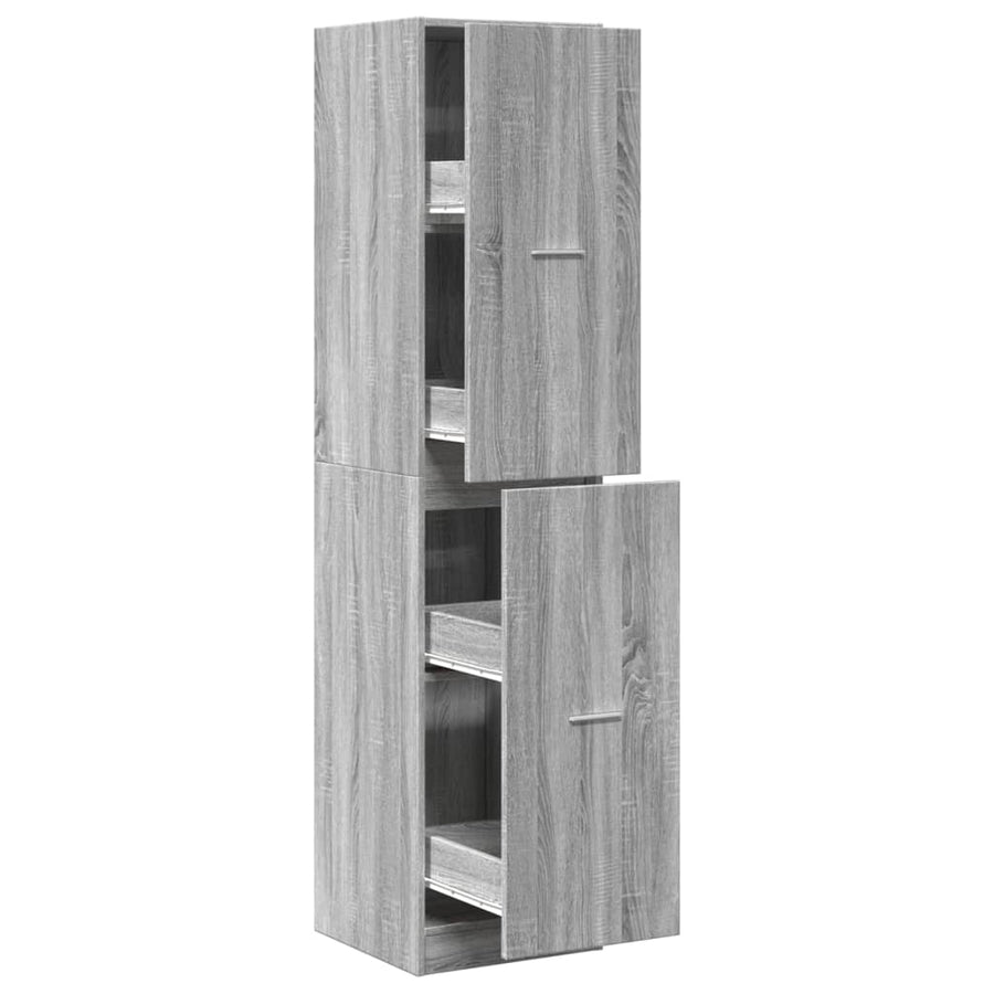 Apothekerskast 40x41x174,5 cm bewerkt hout grijs sonoma eiken