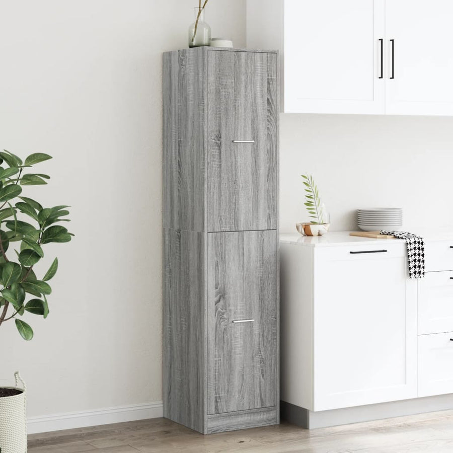 Apothekerskast 40x41x174,5 cm bewerkt hout grijs sonoma eiken