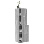 Apothekerskast 40x41x174,5 cm bewerkt hout grijs