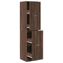 Apothekerskast 40x41x174,5 cm bewerkt hout bruin eikenkleurig