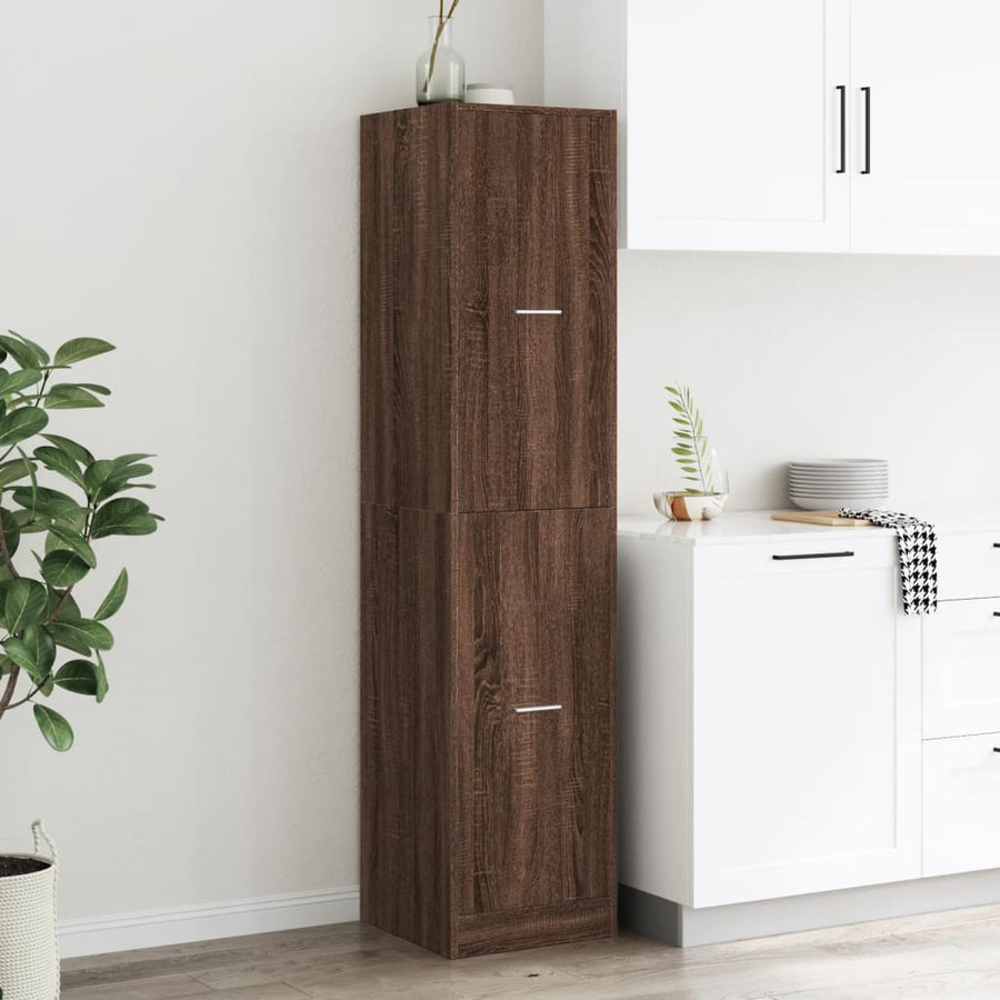 Apothekerskast 40x41x174,5 cm bewerkt hout bruin eikenkleurig