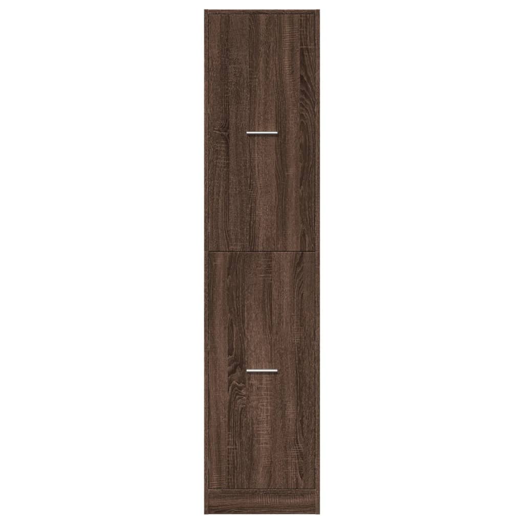 Apothekerskast 40x41x174,5 cm bewerkt hout bruin eikenkleurig