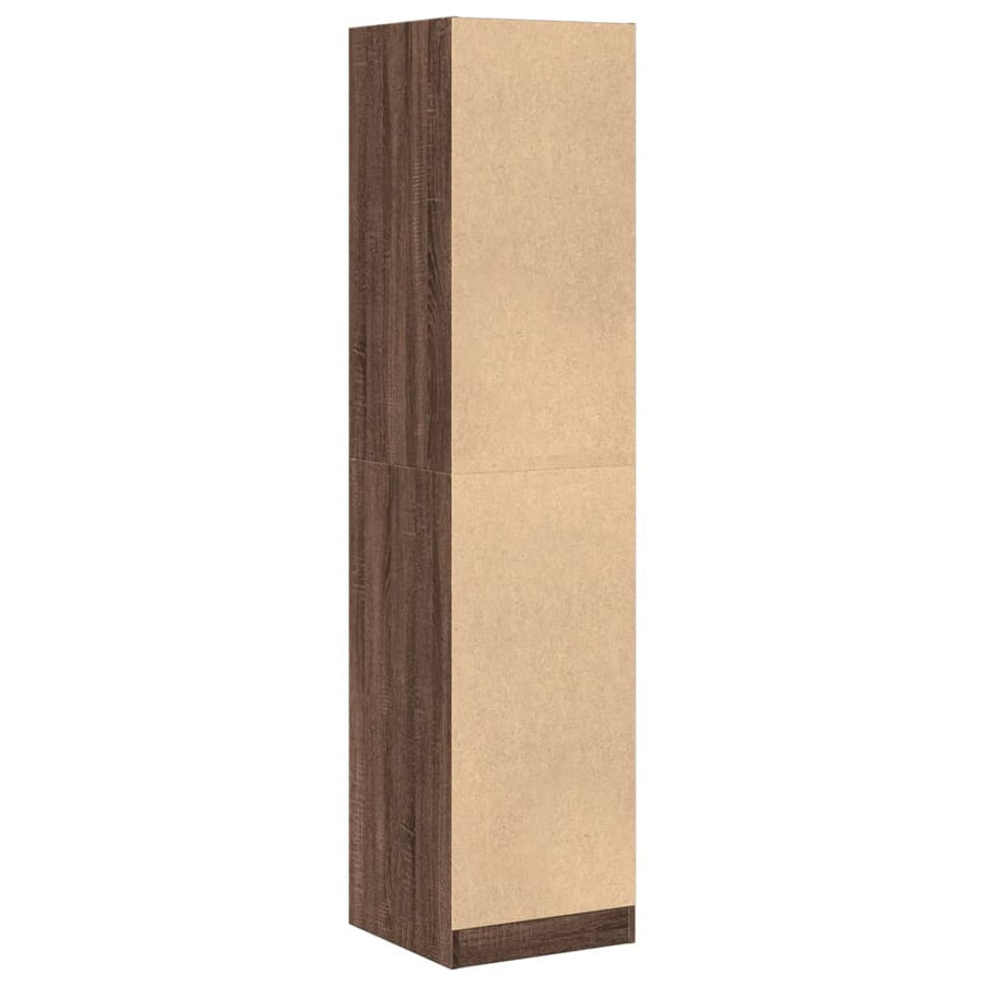 Apothekerskast 40x41x174,5 cm bewerkt hout bruin eikenkleurig