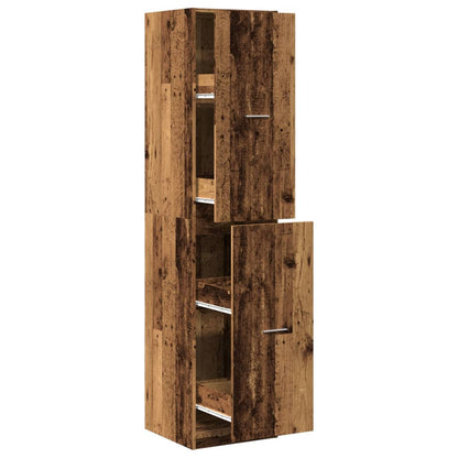 Apothekerskast 40x41x174,5 cm bewerkt hout oud houtkleurig