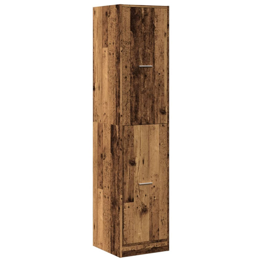 Apothekerskast 40x41x174,5 cm bewerkt hout oud houtkleurig