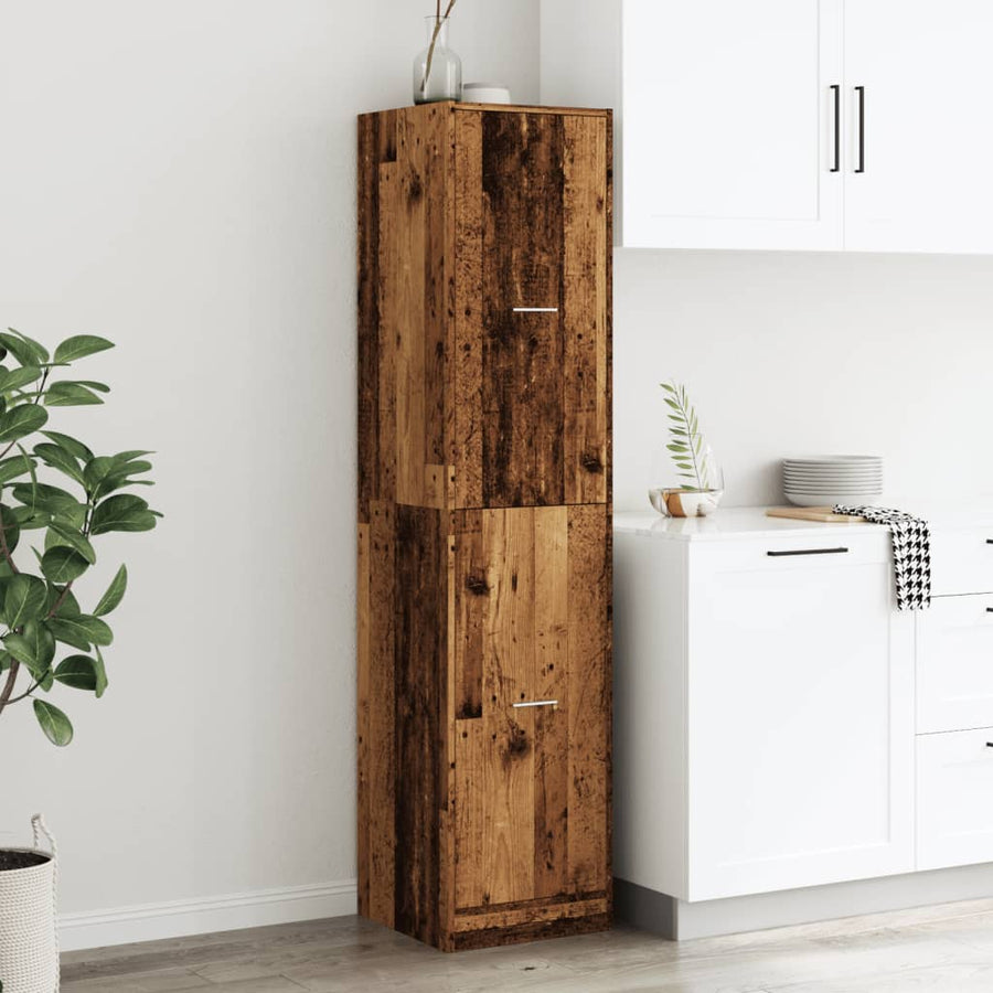 Apothekerskast 40x41x174,5 cm bewerkt hout oud houtkleurig