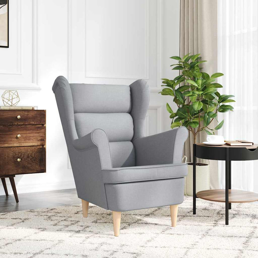 Fauteuil 74x84x100 cm stof lichtgrijs