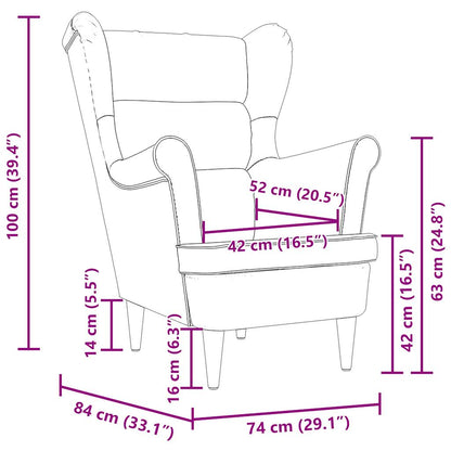 Fauteuil 74x84x100 cm linnen wit