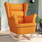 Rocking chair 74x90x102 cm fabric dark yellow
