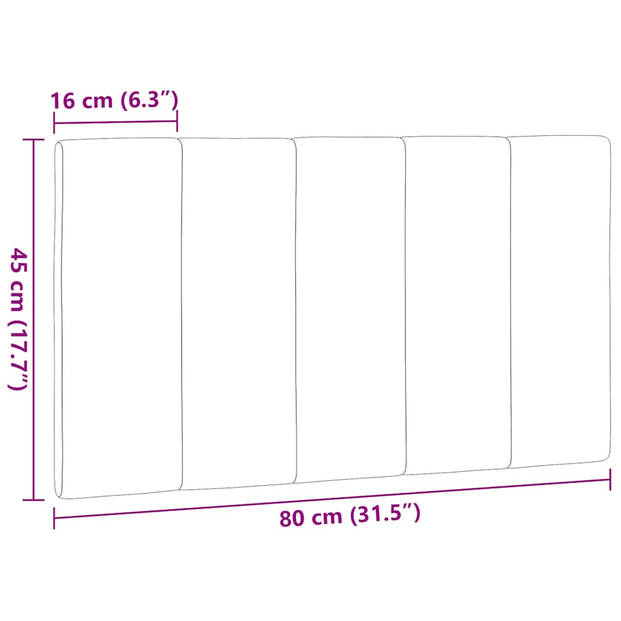 Hoofdbordkussen 80 cm stof donkergrijs