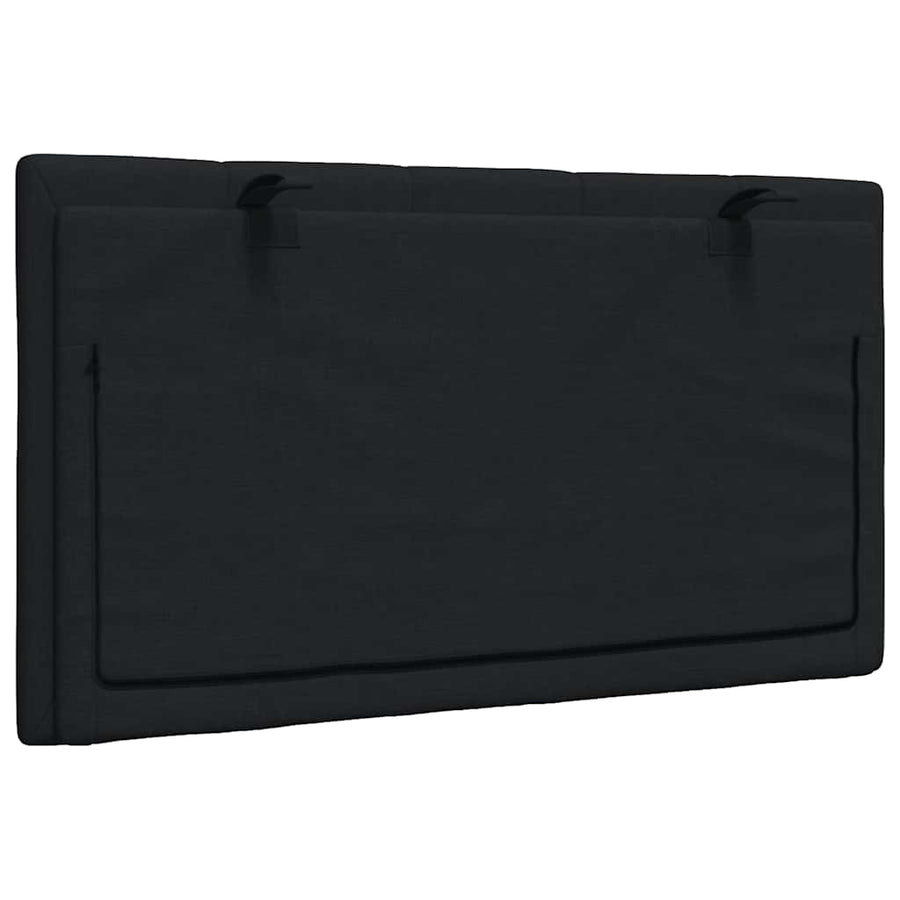 Hoofdbordkussen 80 cm stof zwart