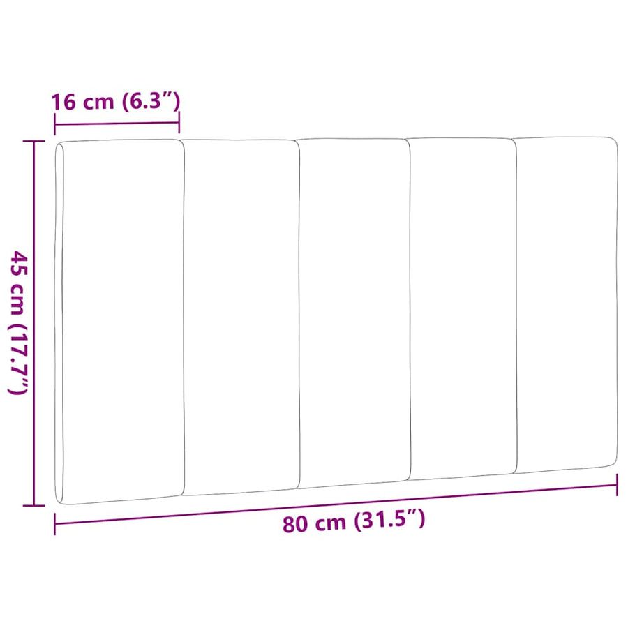 Hoofdbordkussen 80 cm stof taupe