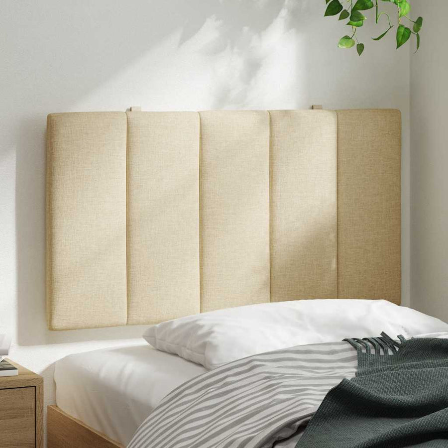Hoofdbordkussen 80 cm stof crèmekleurig