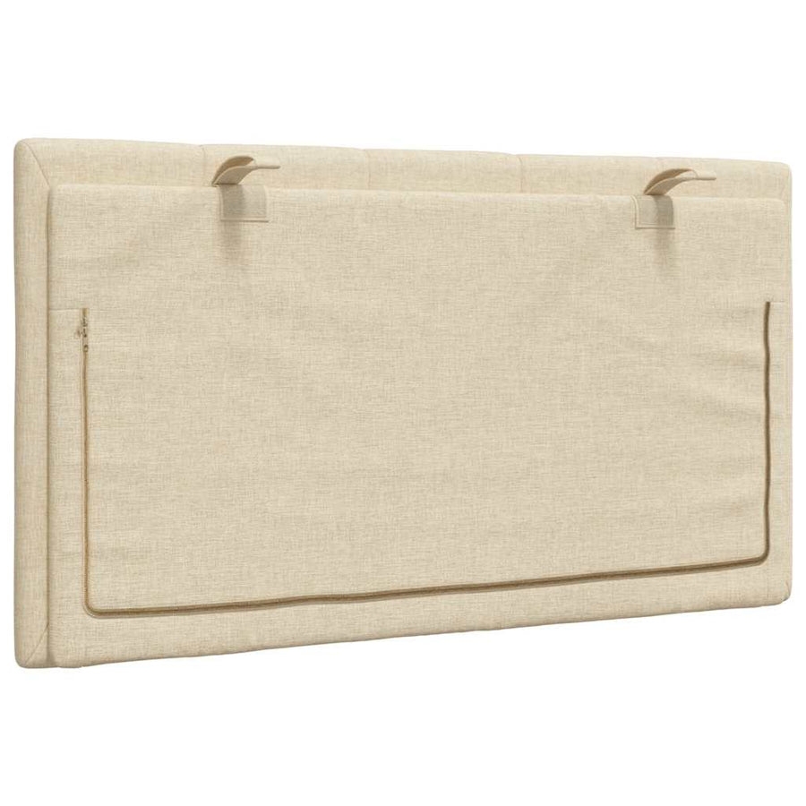 Hoofdbordkussen 80 cm stof crèmekleurig