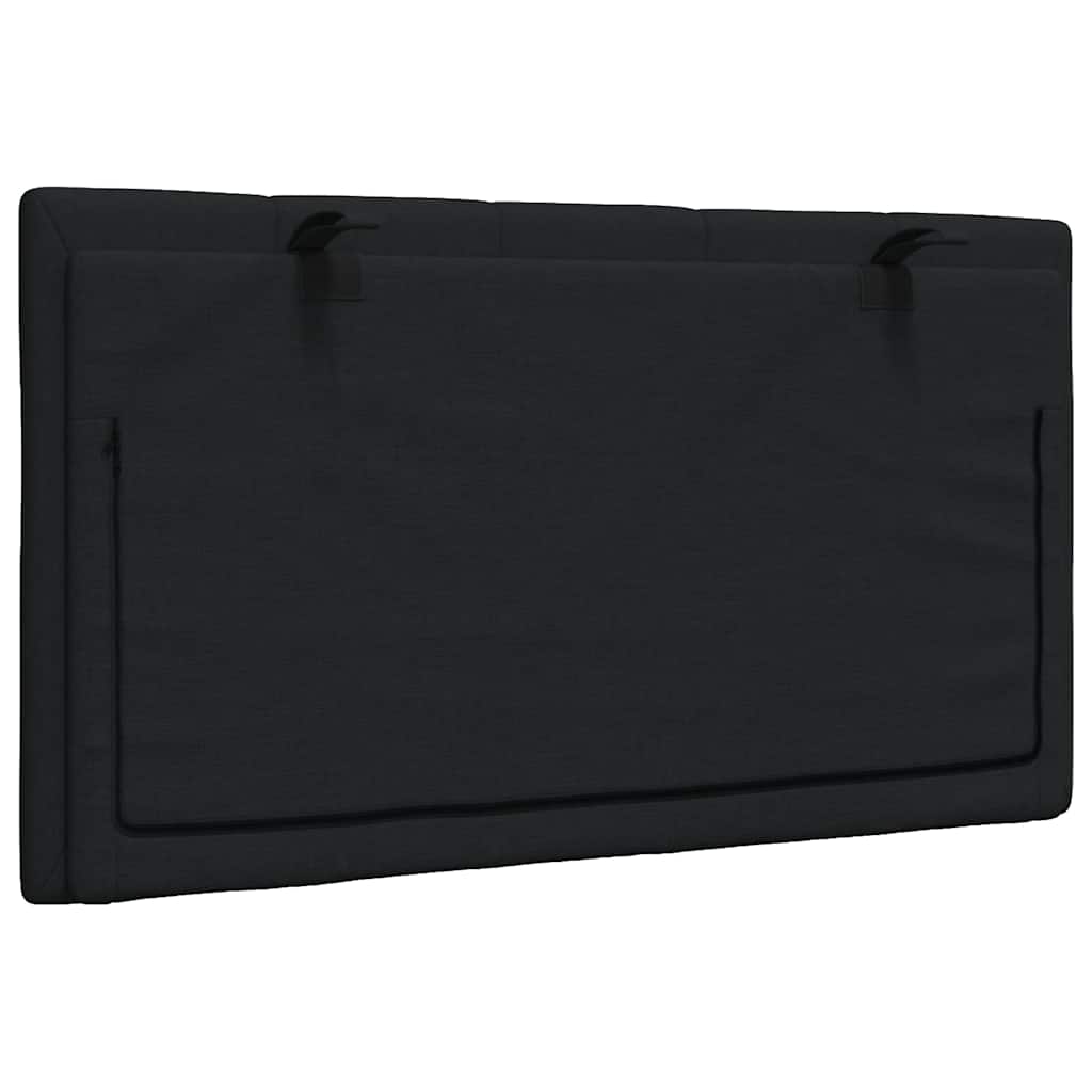 Hoofdbordkussen 90 cm stof zwart