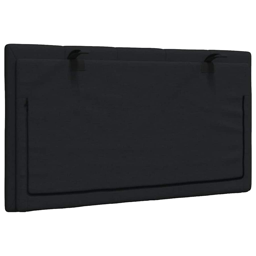 Hoofdbordkussen 90 cm stof zwart