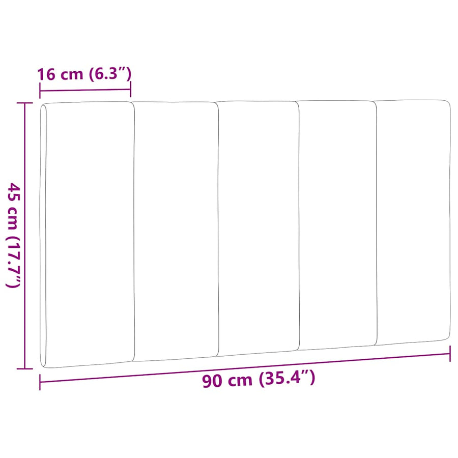 Hoofdbordkussen 90 cm stof donkerbruin