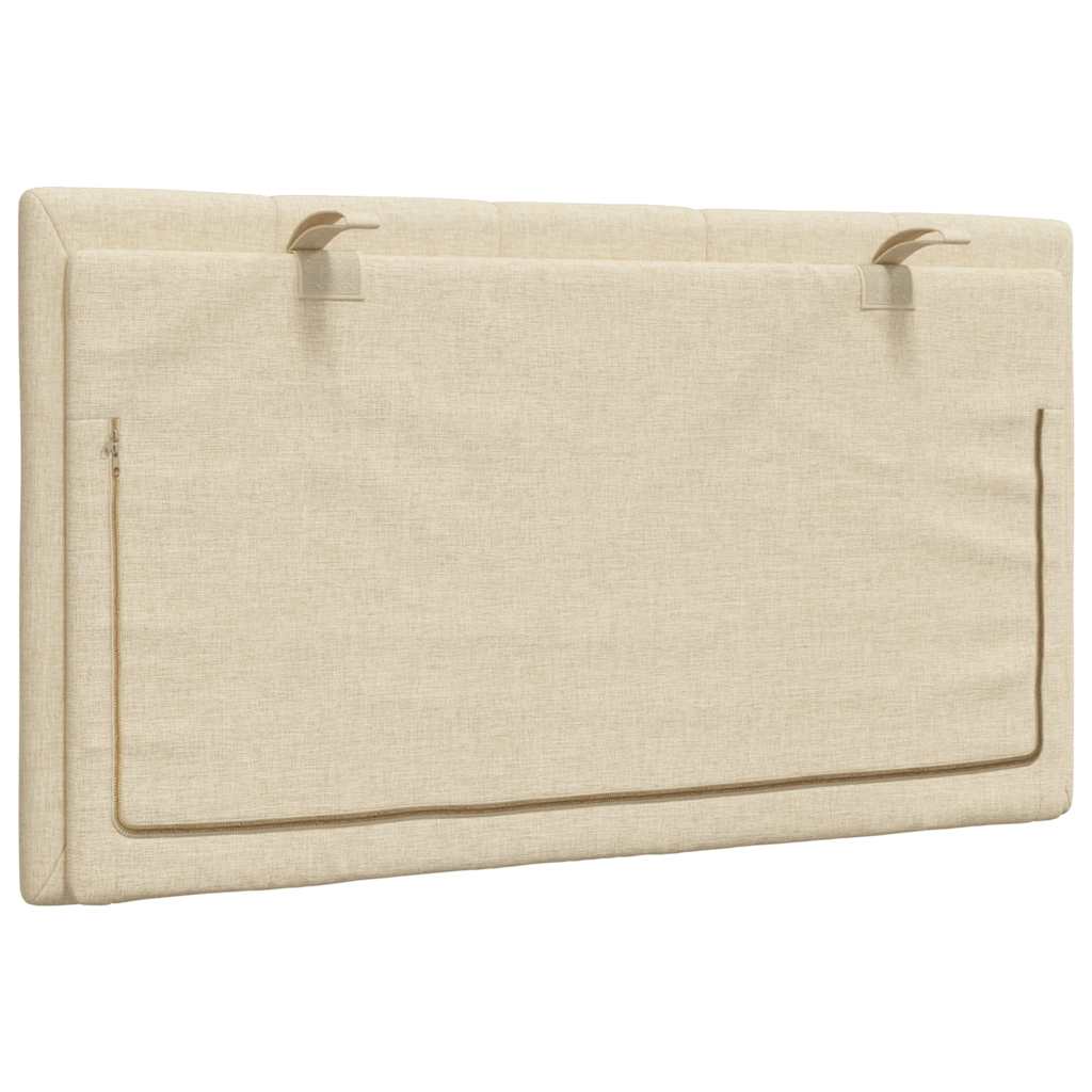 Hoofdbordkussen 90 cm stof crèmekleurig