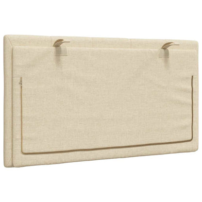 Hoofdbordkussen 90 cm stof crèmekleurig