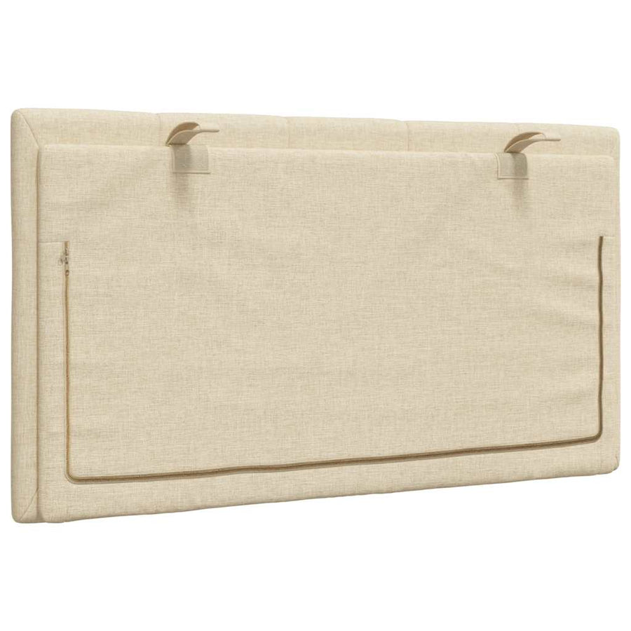 Hoofdbordkussen 90 cm stof crèmekleurig