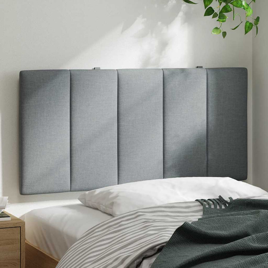 Hoofdbordkussen 100 cm stof lichtgrijs