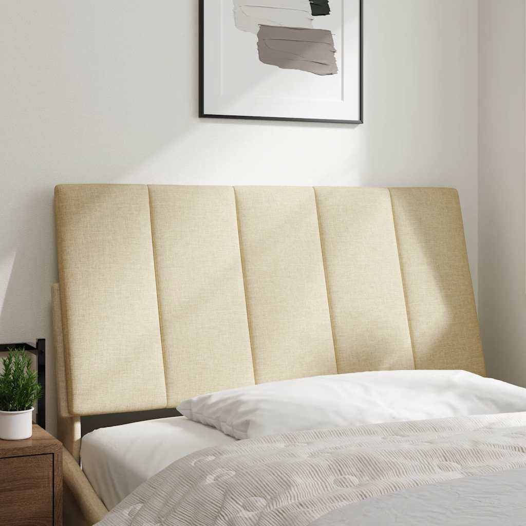 Hoofdbordkussen 100 cm stof crèmekleurig