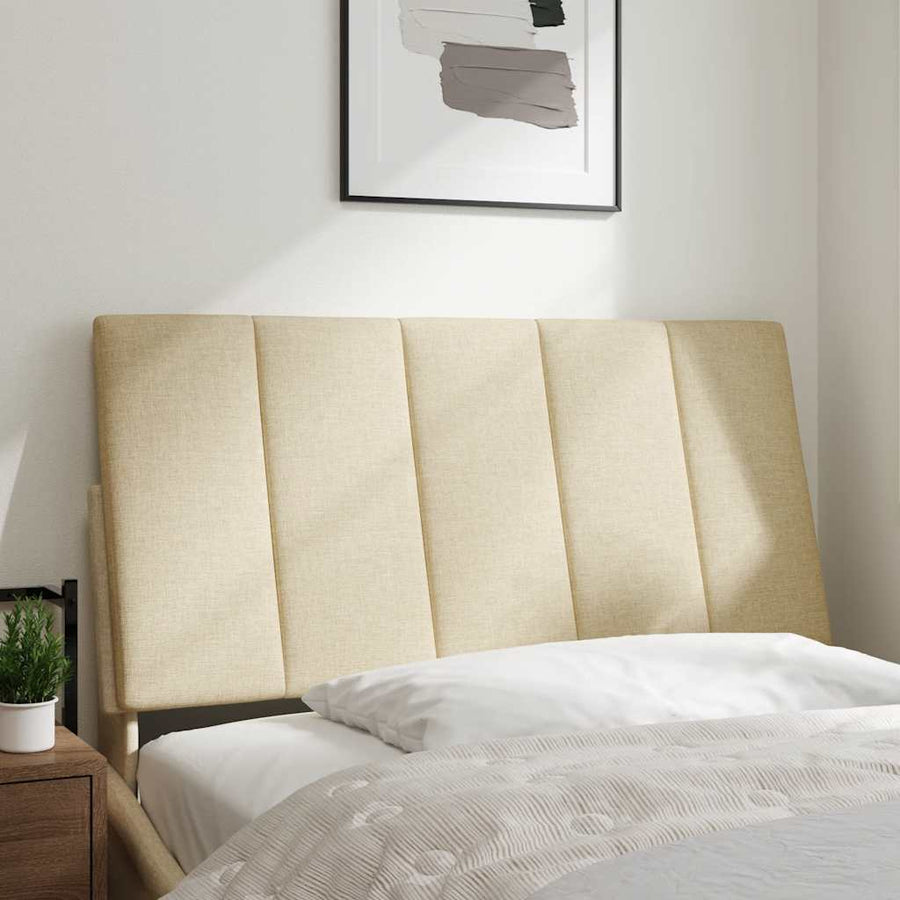 Hoofdbordkussen 100 cm stof crèmekleurig