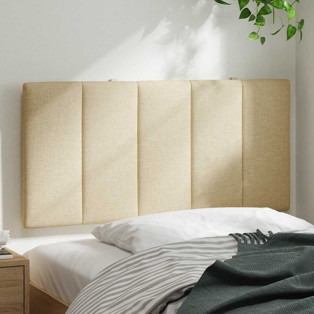Hoofdbordkussen 100 cm stof crèmekleurig