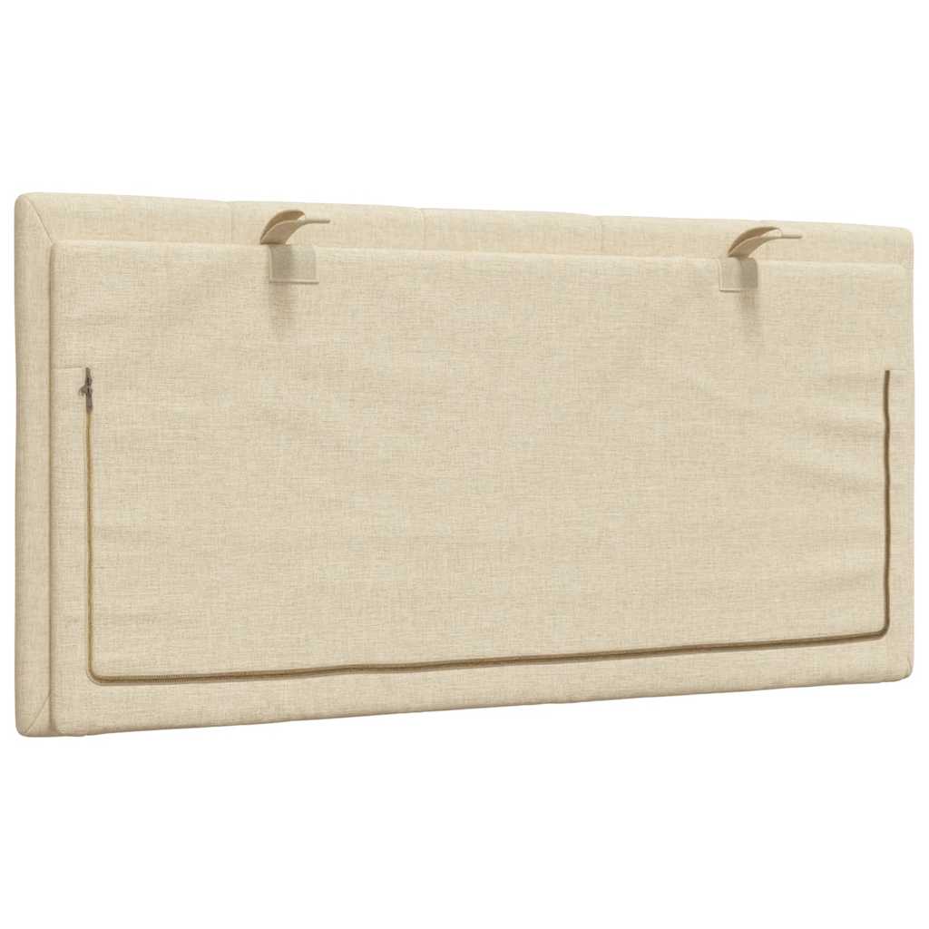 Hoofdbordkussen 100 cm stof crèmekleurig