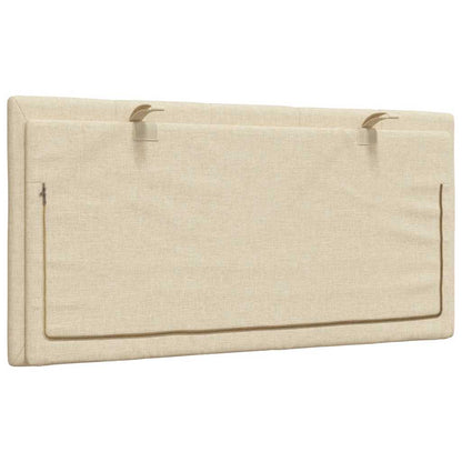 Hoofdbordkussen 100 cm stof crèmekleurig