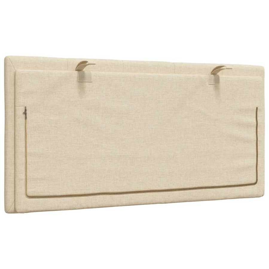 Hoofdbordkussen 100 cm stof crèmekleurig