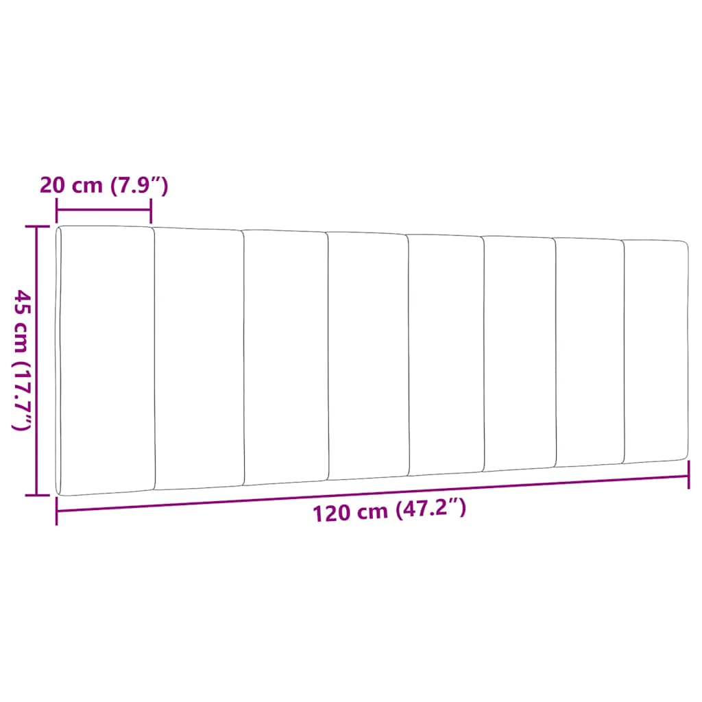 Hoofdbordkussen 120 cm stof lichtgrijs