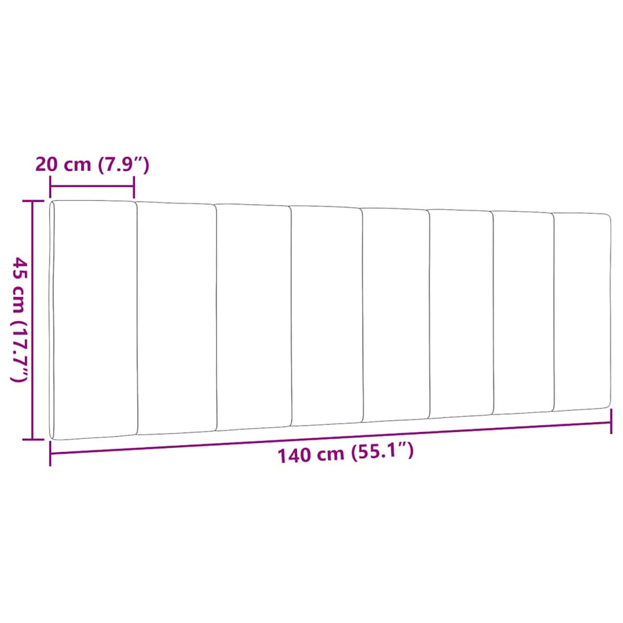 Hoofdbordkussen 140 cm stof donkergrijs