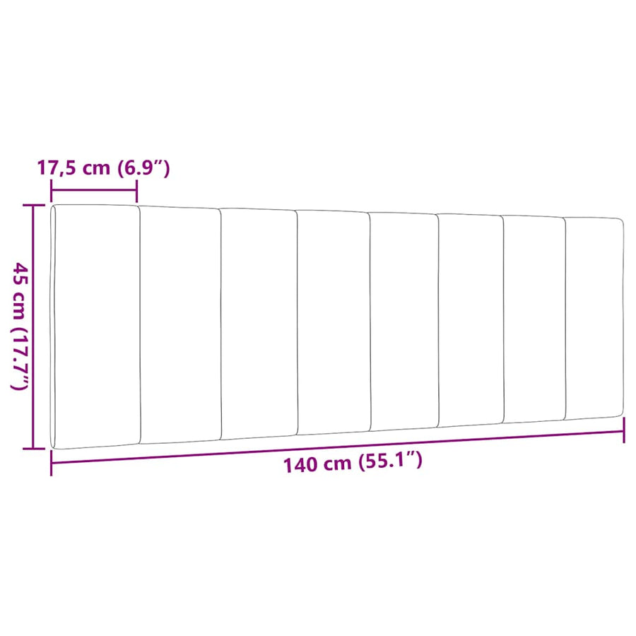 Hoofdbordkussen "Hanko" 140 cm stof donkerbruin