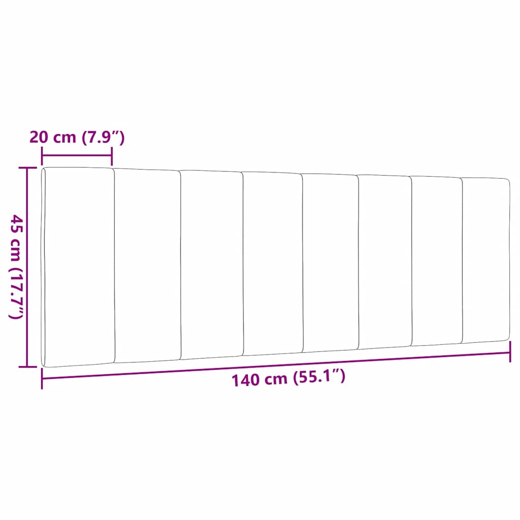 Hoofdbordkussen Stof 140 cm Blauw