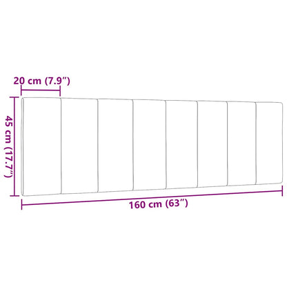 Hoofdbordkussen 160 cm stof lichtgrijs