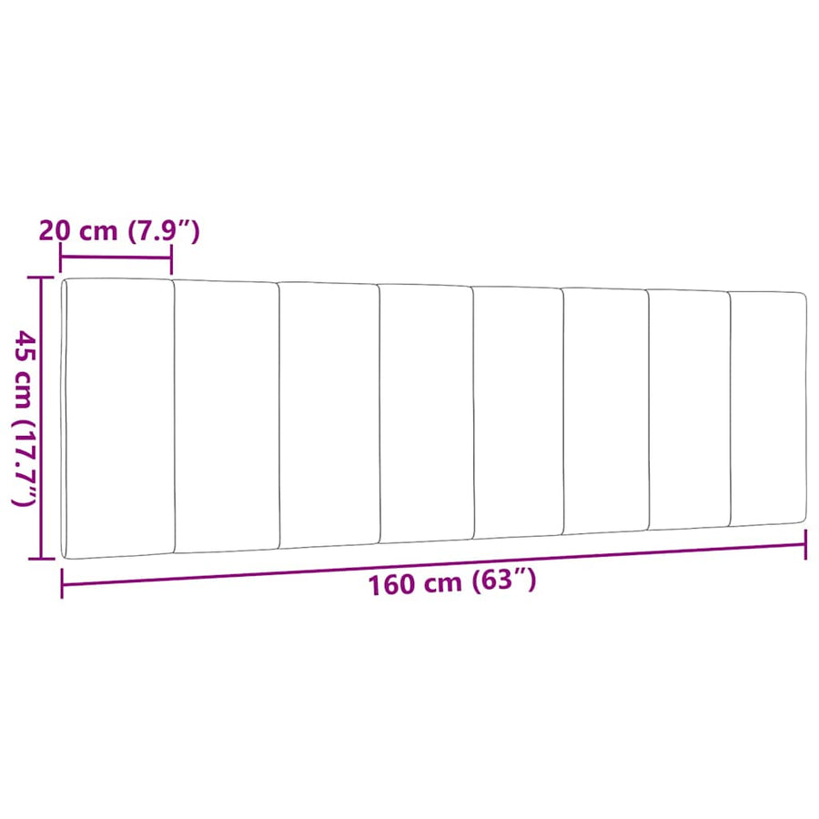 Hoofdbordkussen 160 cm stof lichtgrijs