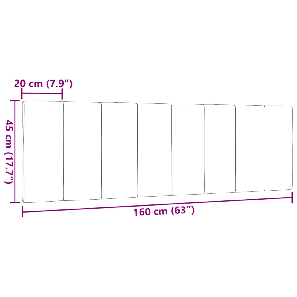 Hoofdbordkussen Stof Kleurig 160 cm Crème